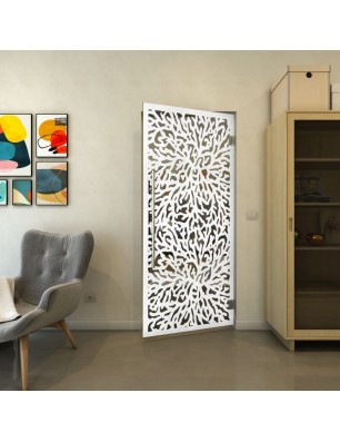 Pendeltür - Fineprint Model 168 Weiss auf Grauglas