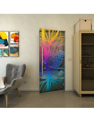 Pendeltür - Fineprint Model 169 Verlauf auf Grauglas