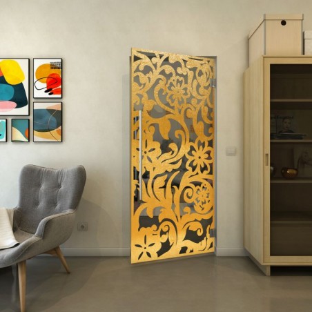 Pendeltür - Fineprint Model 170 Gold auf Grauglas