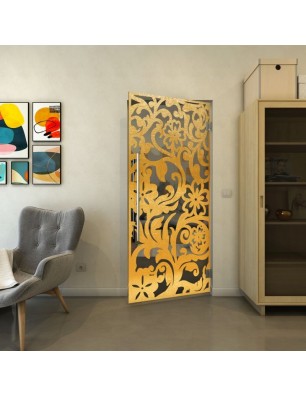 Pendeltür - Fineprint Model 170 Gold auf Grauglas