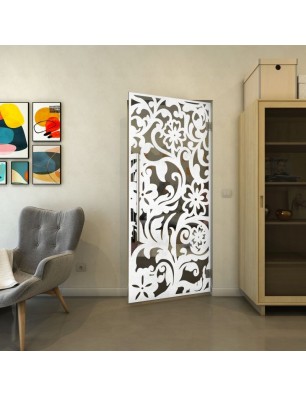 Pendeltür - Fineprint Model 170 Weiss auf Grauglas