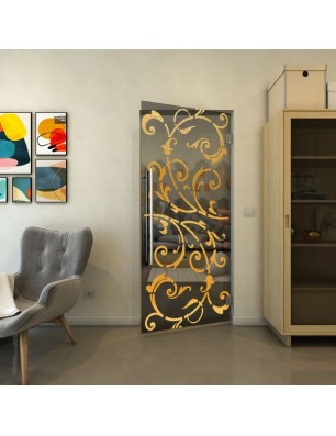 Pendeltür - Fineprint Model 171 Gold auf Grauglas