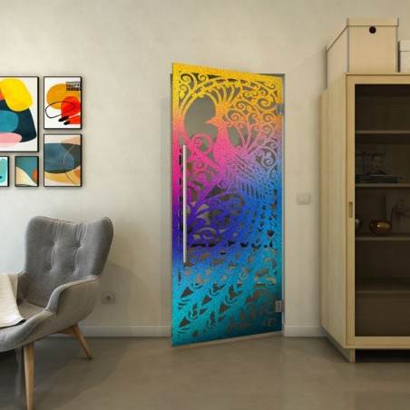 Pendeltür - Fineprint Model 172 Verlauf auf Grauglas