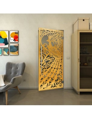 Pendeltür - Fineprint Model 172 Gold auf Grauglas