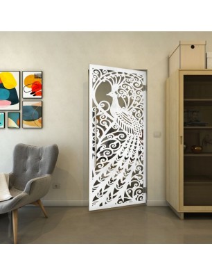 Pendeltür - Fineprint Model 172 Weiss auf Grauglas