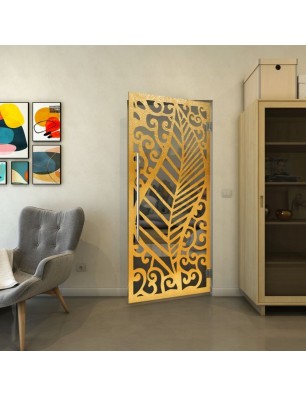 Pendeltür - Fineprint Model 173 Gold auf Grauglas