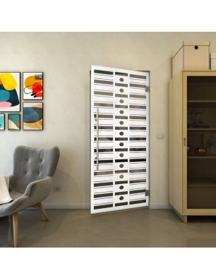 Pendeltür - Fineprint Model 174 Weiss auf Grauglas