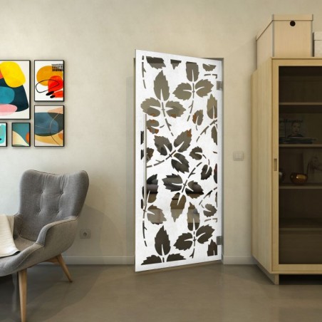 Pendeltür - Fineprint Model 175 Weiss auf Grauglas