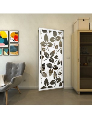 Pendeltür - Fineprint Model 175 Weiss auf Grauglas