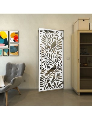 Pendeltür - Fineprint Model 177 Weiss auf Grauglas