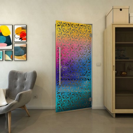 Pendeltür - Fineprint Model 180 Verlauf auf Grauglas