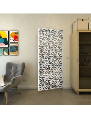 Pendeltür - Fineprint Model 180 Weiss auf Grauglas