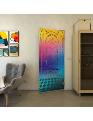 Pendeltür - Fineprint Model 181 Verlauf auf Grauglas