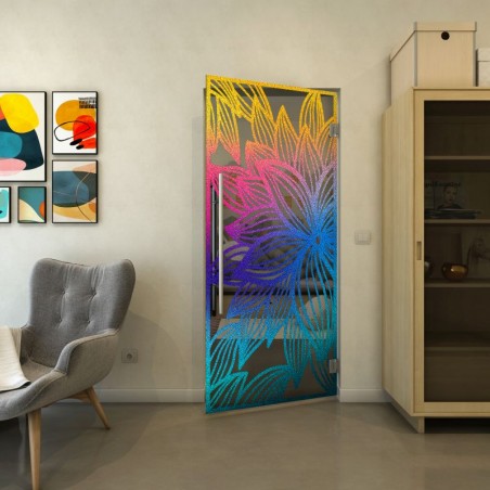 Pendeltür - Fineprint Model 184 Verlauf auf Grauglas