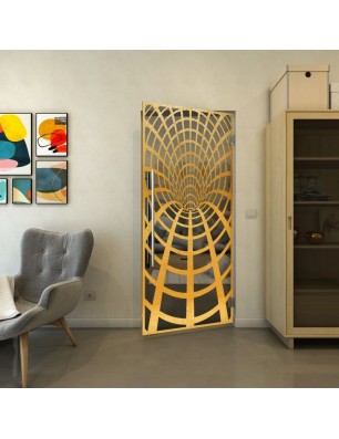 Pendeltür - Fineprint Model 185 Gold auf Grauglas