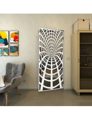 Pendeltür - Fineprint Model 185 Weiss auf Grauglas