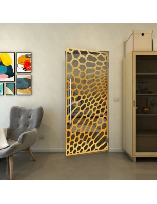 Pendeltür - Fineprint Model 186 Gold auf Grauglas