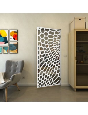 Pendeltür - Fineprint Model 186 Weiss auf Grauglas