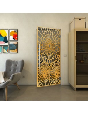 Pendeltür - Fineprint Model 188 Gold auf Grauglas