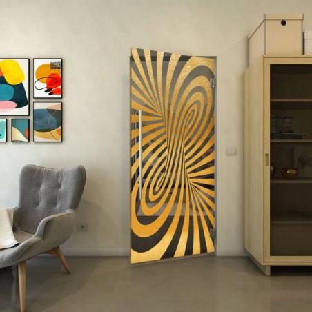 Pendeltür - Fineprint Model 189 Gold auf Grauglas