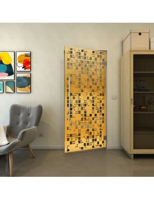 Pendeltür - Fineprint Model 190 Gold auf Grauglas