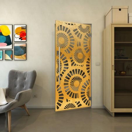 Pendeltür - Fineprint Model 191 Gold auf Grauglas