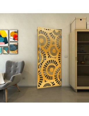 Pendeltür - Fineprint Model 191 Gold auf Grauglas