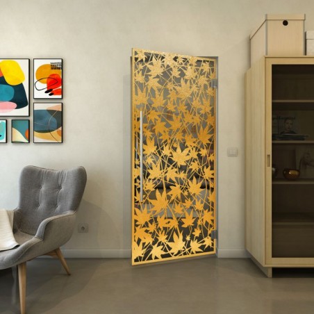 Pendeltür - Fineprint Model 192 Gold auf Grauglas
