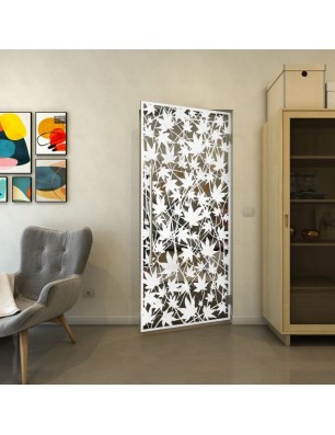 Pendeltür - Fineprint Model 192 Weiss auf Grauglas