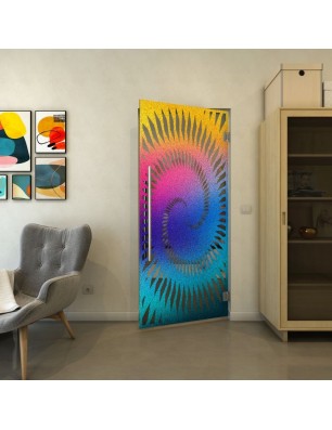 Pendeltür - Fineprint Model 197 Verlauf auf Grauglas