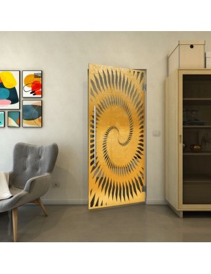 Pendeltür - Fineprint Model 197 Gold auf Grauglas