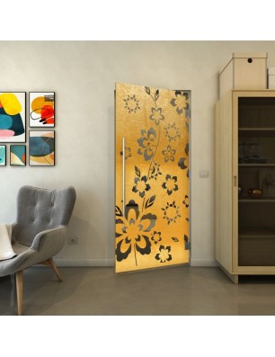 Pendeltür - Fineprint Model 199 Gold auf Grauglas