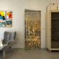 Pendeltür - Fineprint Modell 200 Gold auf Grauglas