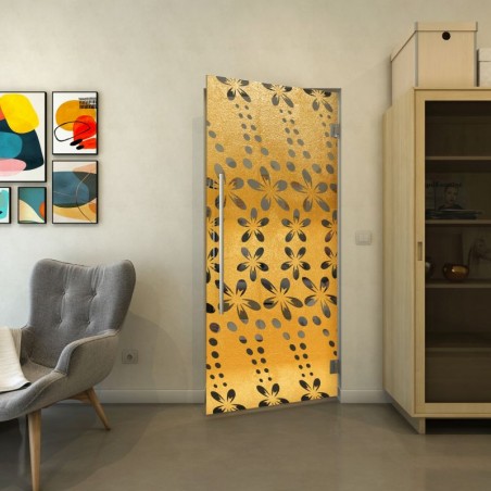 Pendeltür - Fineprint Model 203 Gold auf Grauglas