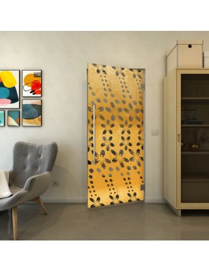 Pendeltür - Fineprint Model 203 Gold auf Grauglas