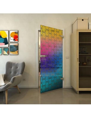 Ganzglastür - Fineprint Model 001 Verlauf auf Grauglas