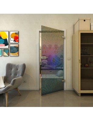 Ganzglastür - Fineprint Model 006 Verlauf auf Grauglas