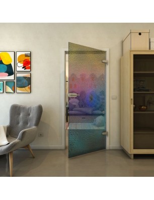 Ganzglastür - Fineprint Model 007 Verlauf auf Grauglas