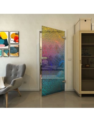 Ganzglastür - Fineprint Model 008 Verlauf auf Grauglas