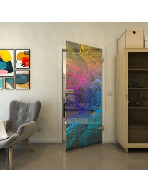 Ganzglastür - Fineprint Model 010 Verlauf auf Grauglas