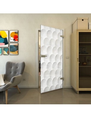 Ganzglastür - Fineprint Model 029 Weiss auf Grauglas