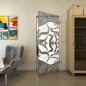 Ganzglastür - Fineprint Modell 031 Weiss auf Grauglas Ganzglastür - Fineprint Modell 031 Weiss auf Grauglas