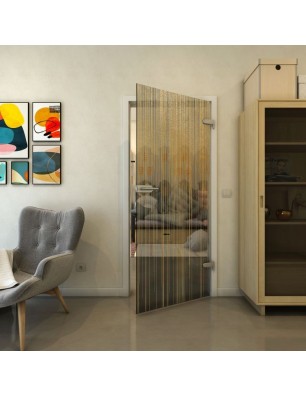 Ganzglastür - Fineprint Model 052 Gold auf Grauglas