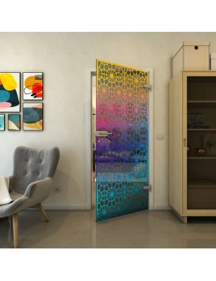 Ganzglastür - Fineprint Model 143 Verlauf auf Grauglas