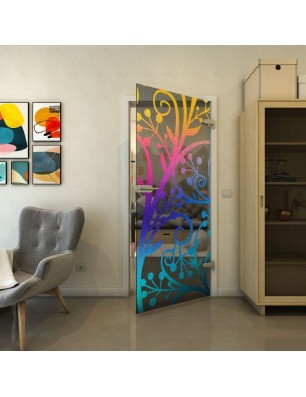 Ganzglastür - Fineprint Model 146 Verlauf auf Grauglas