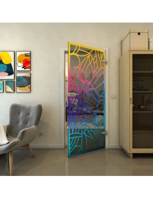 Ganzglastür - Fineprint Model 148 Verlauf auf Grauglas