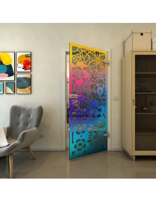 Ganzglastür - Fineprint Model 149 Verlauf auf Grauglas