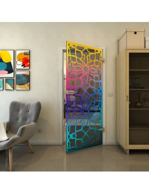 Ganzglastür - Fineprint Model 150 Verlauf auf Grauglas