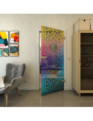 Ganzglastür - Fineprint Model 154 Verlauf auf Grauglas