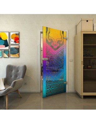 Ganzglastür - Fineprint Model 156 Verlauf auf Grauglas